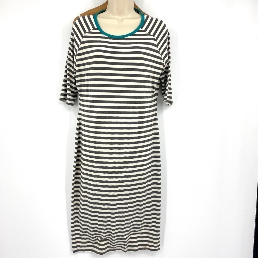 Brickyard Buffalo striped cotton shirt dress L